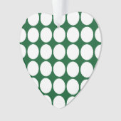 White Polka Dots on Green Ornament (Vorderseite)