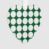 White Polka Dots on Green Ornament (Vorderseite)