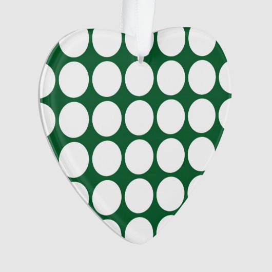 White Polka Dots on Green Ornament (Vorderseite)