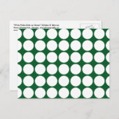 White Polka Dots on Green Postkarte (Vorne/Hinten)