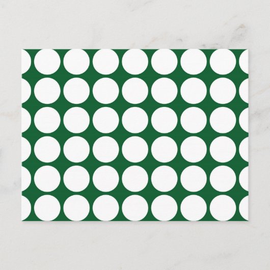 White Polka Dots on Green Postkarte (Vorderseite)