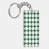 White Polka Dots on Green Schlüsselanhänger (Vorderseite links)