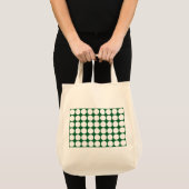 White Polka Dots on Green Tragetasche (Vorderseite (Produkt))