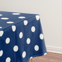 White Polka Dots on Navy Blue