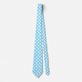 White polka dots on pale blue krawatte