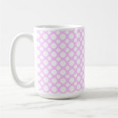 White Polka Dots on Pink Coffee Tasse (Links)