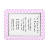 White Polka Dots on Pink Restaurant Custom Magnet (Horizontal)