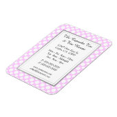 White Polka Dots on Pink Restaurant Custom Magnet (Linke Seite)