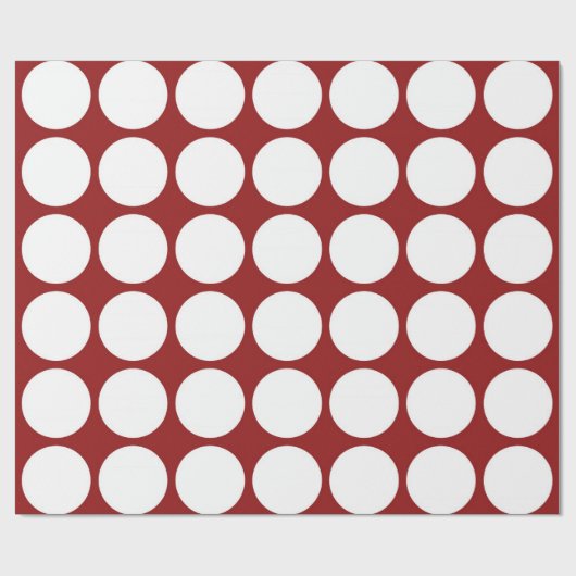 White Polka Dots on Red Geschenkpapier (Flach)
