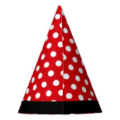 White Polka Dots on Red Happy Birthday Partyhütchen (Rückseite)