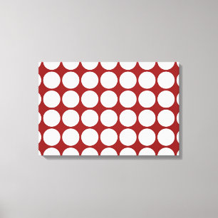 White Polka Dots on Red Leinwanddruck