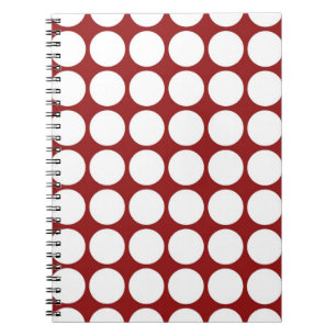 White Polka Dots on Red Notizblock