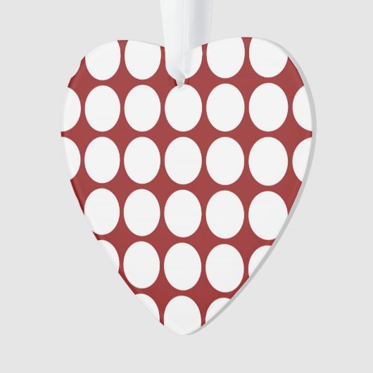 White Polka Dots on Red Ornament (Vorderseite)