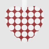 White Polka Dots on Red Ornament (Vorderseite)
