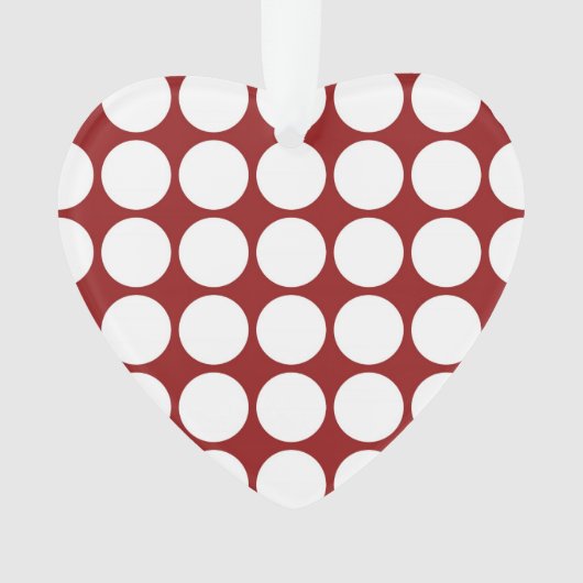 White Polka Dots on Red Ornament (Vorderseite)