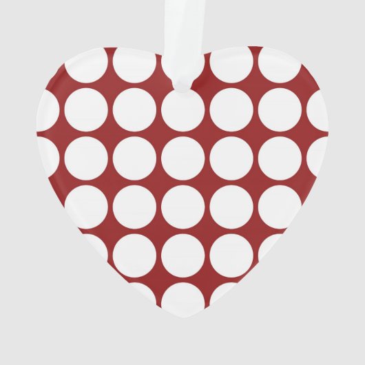 White Polka Dots on Red Ornament (Rückseite)