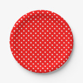 White Polka Dots on Red Pappteller (Vorderseite)