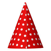 White Polka Dots on Red Partyhütchen (Rückseite)