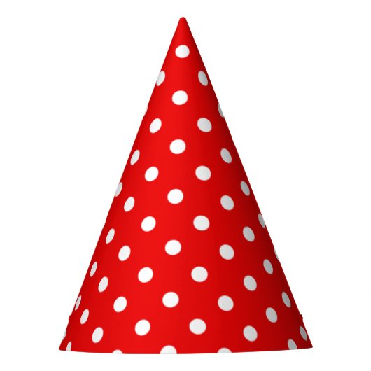 White Polka Dots on Red Partyhütchen (Vorderseite)
