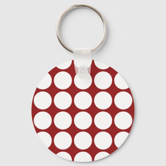 White Polka Dots on Red Schlüsselanhänger (Vorderseite)