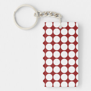 White Polka Dots on Red Schlüsselanhänger