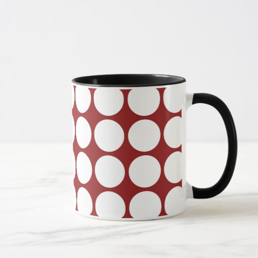 White Polka Dots on Red Tasse (Rechts)