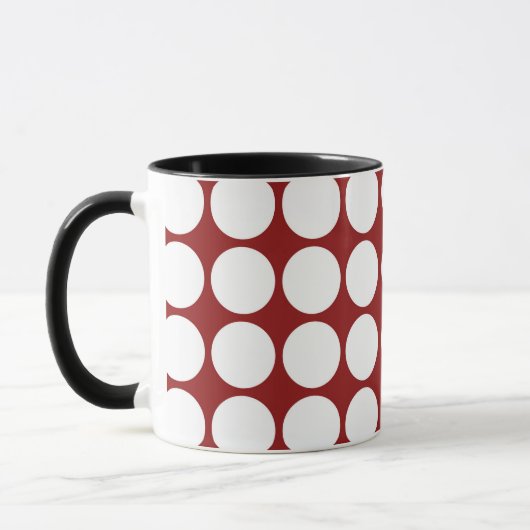 White Polka Dots on Red Tasse (Links)