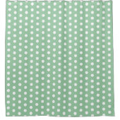 White Polka Dots on Sage Green Duschvorhang (Vorderseite)