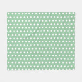 White Polka Dots on Sage Green  Fleecedecke (Vorderseite (Horizontal))