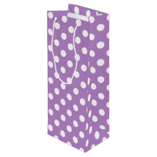 White Polka Dots on Thistle Lila Geschenktüte Für Weinflaschen