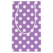 White Polka Dots on Thistle Lila Kleine Geschenktüte (Vorderseite)