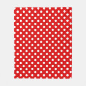 White Polka Dots Pattern on Red Background  Fleecedecke (Vorderseite)