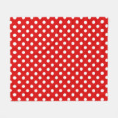 White Polka Dots Pattern on Red Background  Fleecedecke (Vorderseite (Horizontal))