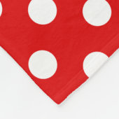 White Polka Dots Pattern on Red Background  Fleecedecke (Ecke)