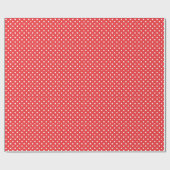 White Polka Dots Red Background Geschenkpapier (Flach)