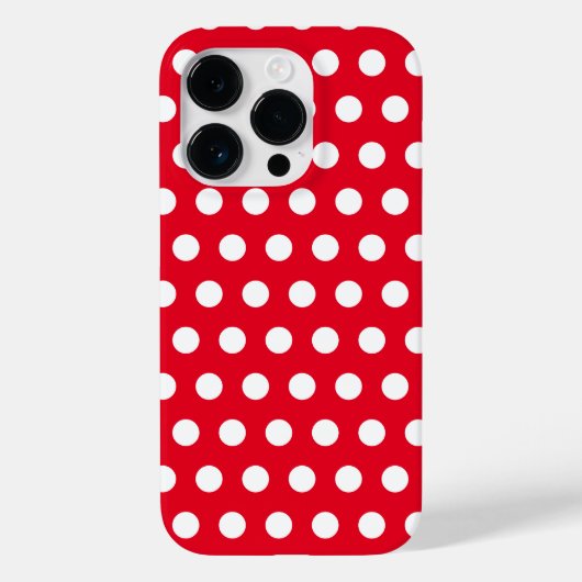 White Polka Dots Red iPhone Case - Custom Colors (Rückseite)