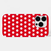 White Polka Dots Red iPhone Case - Custom Colors (Rückseite (Horizontal))
