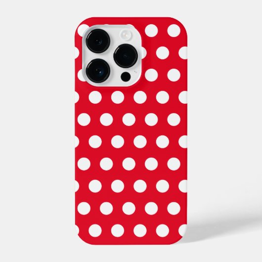 White Polka Dots Red iPhone Case oder Auswählen vo Hülle (Rückseite)