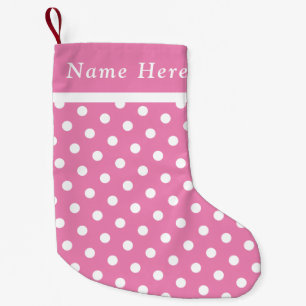 White Polka Pink Weihnachts-Strumpf Individuelle N Kleiner Weihnachtsstrumpf