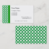 White Polka Punkte auf Green Business Cards Visitenkarte (Vorne/Hinten)