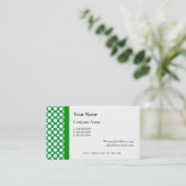 White Polka Punkte auf Green Business Cards Visitenkarte (Stehend Vorderseite)