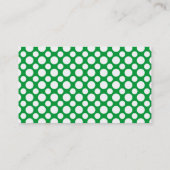 White Polka Punkte auf Green Business Cards Visitenkarte (Rückseite)