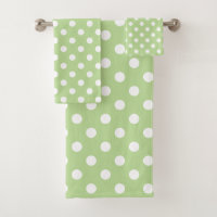White Polka Punkte auf Mint Green