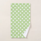 White Polka Punkte auf Mint Green Badhandtuch Set (Handtuch)