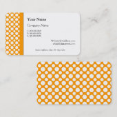 White Polka Punkte auf Orange Visitenkarten Visitenkarte (Vorne/Hinten)