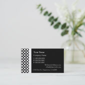 White Polka Punkte auf schwarzen Visitenkarten Visitenkarte (Stehend Vorderseite)