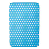 White Polka Punkte auf Sky Blue Retro Classic Vint Badematte (Vorderseite Vertikal)