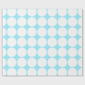 White Polka Punkte auf Summer Sky Blue Geschenkpapier (Flach)