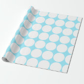 White Polka Punkte auf Summer Sky Blue Geschenkpapier (Ungerollt)