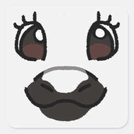 White Pony Quadratischer Aufkleber